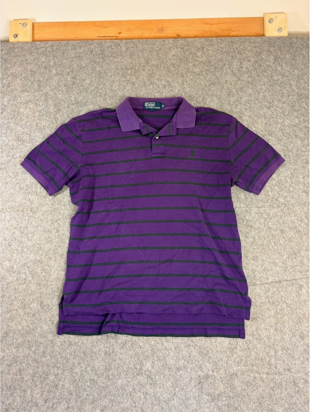 Vintage Polo Ralph Lauren purple striped polo shirt size medium